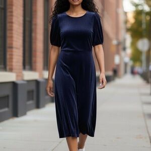 New Chic Navy Dress Size Small Velvet Holiday Party Christmas